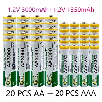 1.2 Aa 3000 mah Nimh Oplaadbare Batterij + Aaa Batterij 1350 ma 1,2 Vaaa Batterij За MP3, mobiele Rc Voor Led лампа Speelgoed