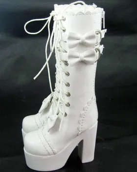 1/3 1/4 дамски обувки за момичета SD ОРБ DOD BJD MSD Dollfie от изкуствена кожа, черни кофейно-бели обувки на висок ток YG301