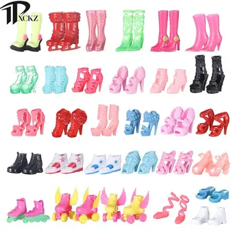 10 Двойки кукольной обувки, модни куклени обувки, маратонки, сандали за куклена къща, мини-чашка за 30 см, обувки за кукли, ботуши, кънки