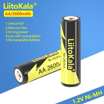 4-24 бр LiitoKala Ni-26/AA 1.2 2600 mah Ni-MH AA Батерия За Фенерче Играчка Камера AA Предварително Заредена Батерия