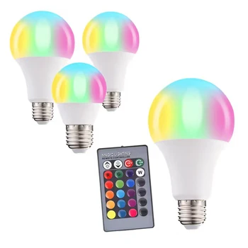E27 Led RGB Лампа Прожекторная Лампа Ac 85-265 В Bombillas LED 3 W 5 W 10 W 15 W IR Дистанционно Управление Led Лампа Smart Led RGBW Лампа Home Decor
