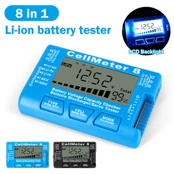 LCD Дигитален Тестер за капацитета на батерията RC CellMeter8 Balance Arrester2-8S 4-8S Серво LiPo Li-lon Кормилния Механизъм Нимх Тестер за Батерии