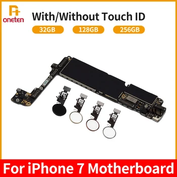 ONETEN Разблокированная дънна Платка За iPhone 7 С/Без такса Fingerpint Touch ID 32 GB ОТ 128 GB, 256 GB 100% Протестированная дънна Платка С добрата работа