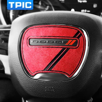 TPIC Алкантара за Dodge Charger Challenger SRT 2015-2020 Тапицерия на волана емблемата на етикети и аксесоари за интериора на колата