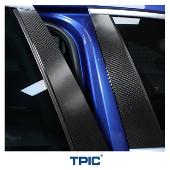 TPIC Въглеродни Влакна Прозореца на Колата B C Багажник Етикети Тапицерия на Седалките Автостайлинг За Mercedes Benz W204 C E Class GLA GLC Аксесоари