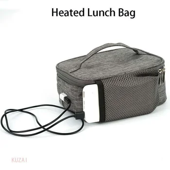 USB Нагревателен обяд-бокс, самозалепваща чанта за Пикник на открито, Офис водоустойчива Оксфорд преносима чанта за обяд с електрически отопляеми