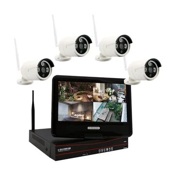 Vesafe 8-канален камера 1080P 12-инчов екран Smart infrared night vision ниска безжичен комплект за видеонаблюдение H. 265 мониторинг на нрв