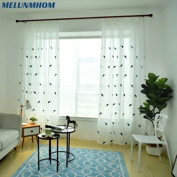 Висококачествени тюлевые завеси с бродирани от пера за всекидневната, бели прозрачни пердета за детската спалня, прежда, плат