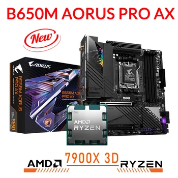 Дънна платка Socket AM5 Gigabyte B650M AORUS PRO AX DDR5 с комбинирана процесор на AMD Ryzen 9 7900X 3D AMD B650 M. 2 128 GB НОВА