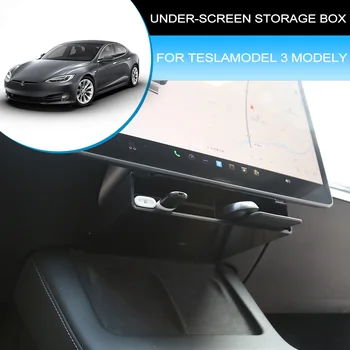 За Tesla, Модел 3 Модел Y 2021-2022 Кутия За Съхранение Под екрана Таблото ABS Таблото Автомобилни Аксесоари