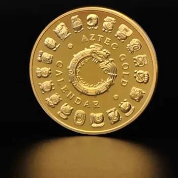 Златна монета на маите, Календар на пророчествата на маите в Мексико, Антични сувенирни монети, реколта полска монета, колекционерски подаръци