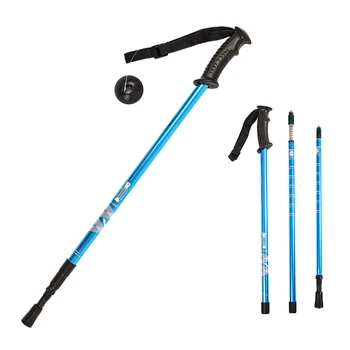 Модерни сини бастуни, треккинговая пръчка, на 3 секции, телескопична бастун, Спортна стик за активна почивка, туристически щеки, Аксесоари за бастуни