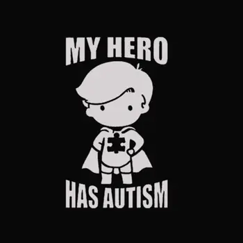 Моят герой (момче) Има виниловую стикер с аутизъм за лаптоп, таблет, скейтборд, лепенки за прозорци на коли 15 см