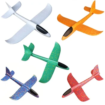 Направи си САМ Самолети 37/48 см Ръчно хвърли Самолет на ЕНП пяна Стартиране Fly Планер Модел самолет Забавни Играчки на открито за детски партита Слот подаръци