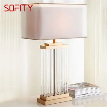 Настолна лампа SOFITY Nordic с модерен и креативен правоъгълно абажуром, led настолна лампа за дома за хол