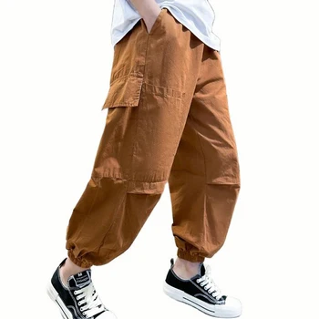 Панталони-карго за момчета, обикновена панталони за момчета, casual стил, детски панталони, дрехи за момчета-тийнейджъри 6, 8, 10, 12, 14
