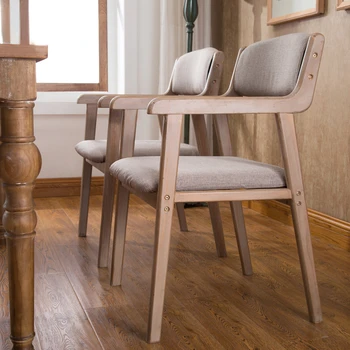 Прост Модерен минималистичен стол за хранене Nordic от масивно дърво, с Отделна Облегалка Облегалка за почивка Мебели за дома, Muebles