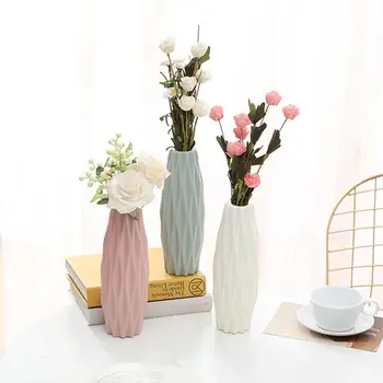 Скандинавска пластмасов ваза, Нечупливи антикерамические Вази за цветя, европейският пот от ратан, Проста композиция от кошници, домашен декор