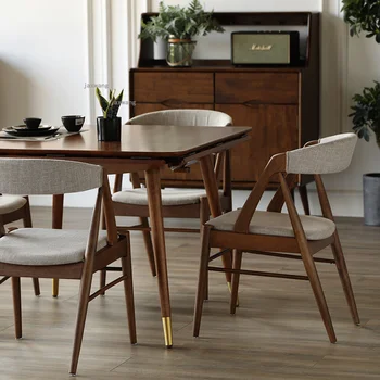 Скандинавските Трапезни столове от масивно дърво, Спалня, Кухня, Хотелски стол с облегалка, Модерен Проста Домакински Мебели, Стол за почивка в хола