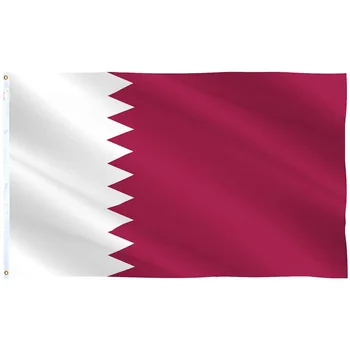 Флаг на Катар, Катар Банер Национален 3x5 ФУТА Полиестер 150x90 см Двойна Фърмуер Ярки Цветни Декорации За Външна И вътрешна Употреба
