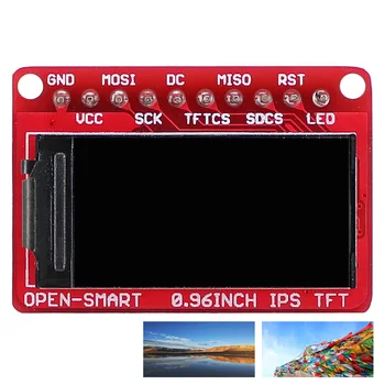 OPEN-SMART 0,96-инчов IPS TFT LCD дисплей 160x80 с слот за microSD карти Модул Breakout Board 3,3 5, Съвместим с Arduino